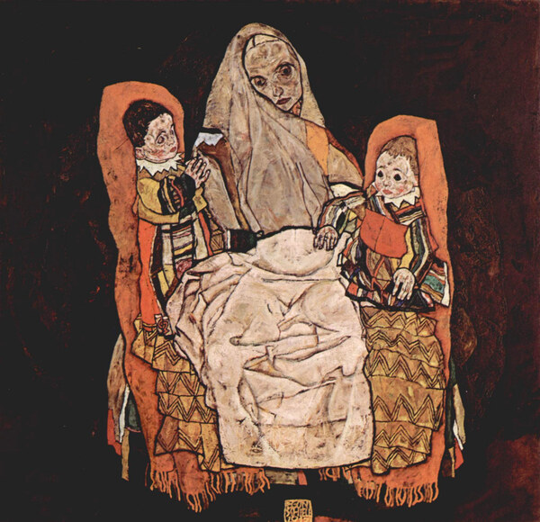 Parent with two children (the mother) by Schiele